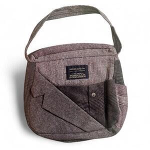 Roberts David Alan Vintage Recycled Wool Suit Coat Shoulder Tote Bag